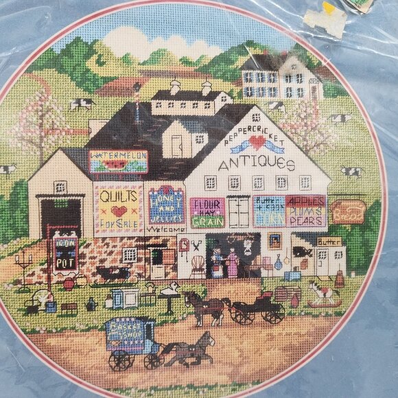 Dimensions Peppermint Antiques Counted Cross Stitch Kit 14" Diameter - Picture 2 of 5